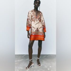 Zara Scarf Print Tunic Dress